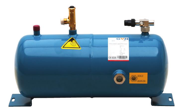 YATAY LİKİT TANKLARI HLR.33b HORIZONTAL LIQUID RECEIVERS HLR Series Deep drawn liquid receivers are produced between 1 l and 21 l volumes. Inlet/ODS connection & outlet/ods rotalock valve.
