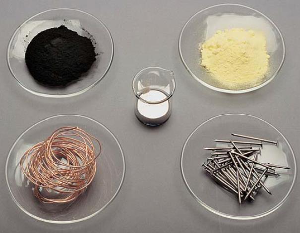 Karbon (siyah kömür tozu) Değişik elementlerin birer molleri