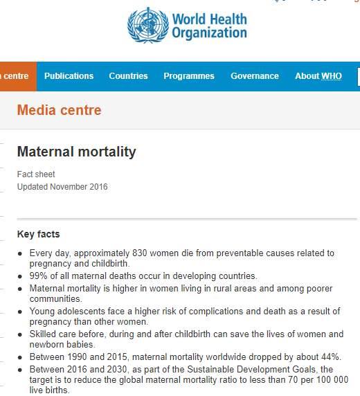 Anne ölümlerinin %99 u gelişmekte olan ülkelerde Adölesan anneler daha riskliler Doğum