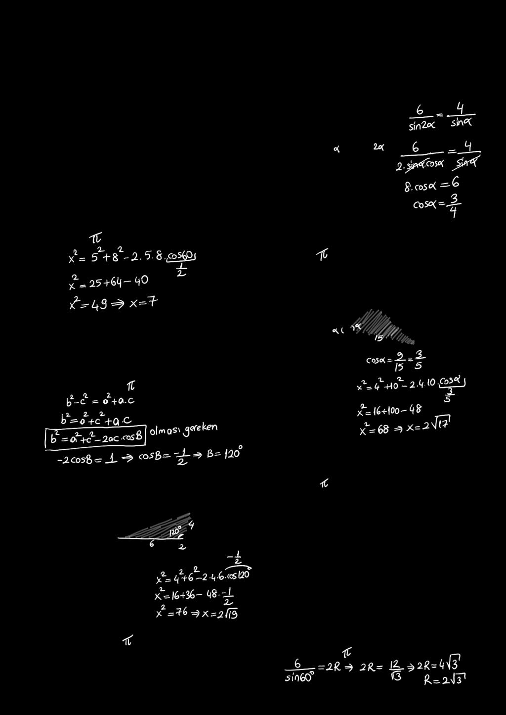 ÜÇG TGOOMTK ĞT TGOOMT 0 7.. sin = sin cos olmak üzee, bi üçgen, 0 8 a a = cm = 8 cm m^% h = 0 ukaıdaki veilee göe, kaç cm di?