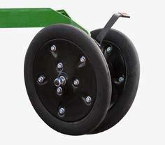1 Tohum baskı tekeri, 2 V-tohum baskı tekeri/alternatif: Farmflex tekerler V-şeklinde yerleştirilen iki disk, tohum kanalını açar.