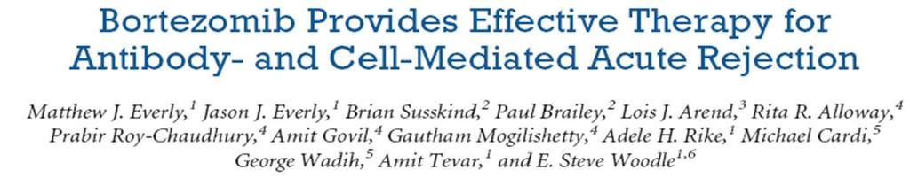 Desensitizasyon ve AAR da yeniler-2 Proteozom inhibisyonu Bortezomib The Impact of Velcade(TM)on Antibody Secreting Cells in Results.