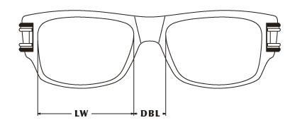DBL (Distance Between Lenses) Bir gözlük çerçevesinde iki lensin birbirine yakın olan