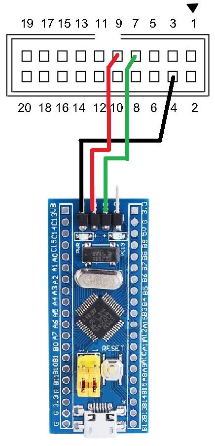 http://www.robitshop.com/stm32f103c8t6-mini-gelistirme-karti-arduino Fakat bu durumda ST-Link V2 Debugger http://www.st.com/en/development-tools/st-link-v2.