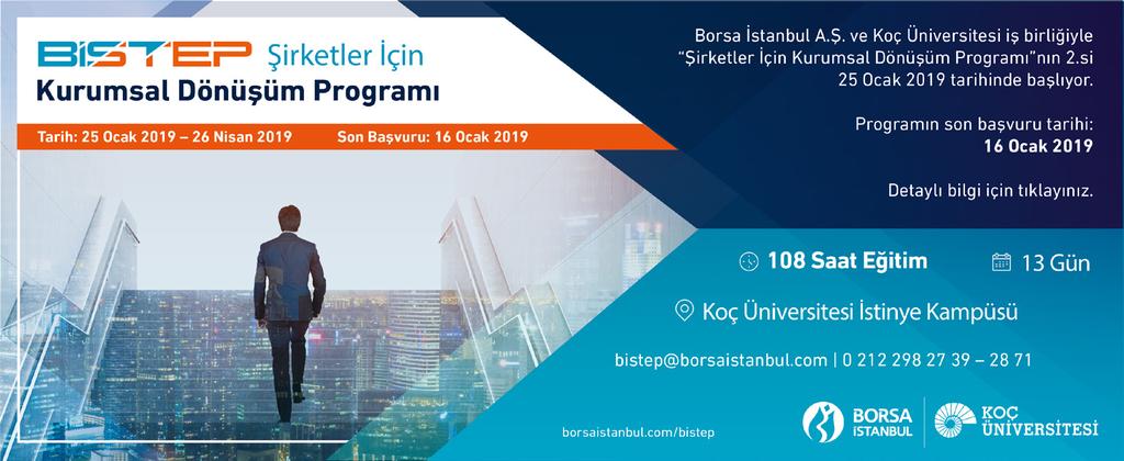 Birlikten Haberler Tarih Eğitim Adı Süre 15-16 Ocak Proje Finansmanı Modelleme-Excel Tabanlı 2 gün 17-18 Ocak İşletmelerde Talep Odaklı Pazarlama ve Satış 2 gün 21-22 Ocak Potansiyelini Ortaya Çıkart