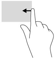 Düğmeleri görüntülemek için, parmağınızı nazikçe sağ kenardan çekin.