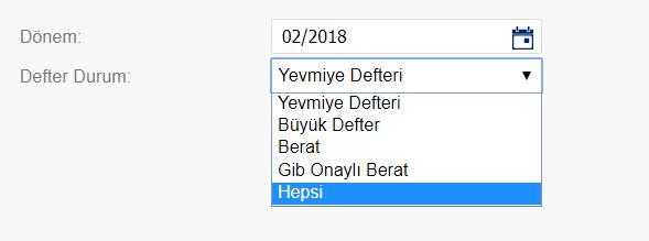 2.3.2 Dosya İndir Bu ekranda e-defter saklama ürününü kullanan firmaya ait varsa Şube Adı ve Dönem bilgisi seçilerek XBRL