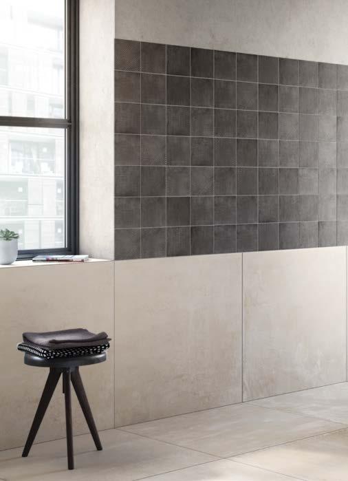 ASH&BURN ŞEHİRLİ VE ENDÜSTRİYEL / URBAN INDUSTRIAL Duvar Porselen Karoları / Wall Porcelain Tiles : K946079 15x15 Ash&Burn Acı Kahve / Burn Dekor K945689R