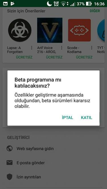 yayınlandığı için test