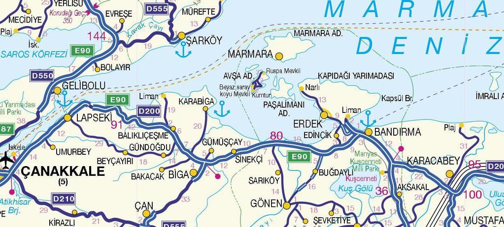 1.2. Ulaşım Ağındaki Yeri: Balıkesir, Ankara ve İstanbul u İzmir e bağlayan karayolu üzerinde bir transit merkez durumundadır.