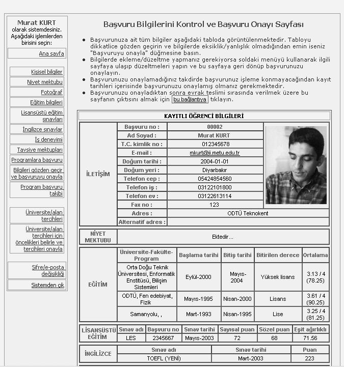 5.4.27 Student Detailed Information and Freeze Application Screen