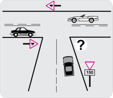 A) Hızını artırmalıdır. B) Durmadan yoluna devam etmelidir. C) 1 numaralı araç sürücüsünü uyarmalıdır. D) 1 numaralı araca yol vermelidir. 35.