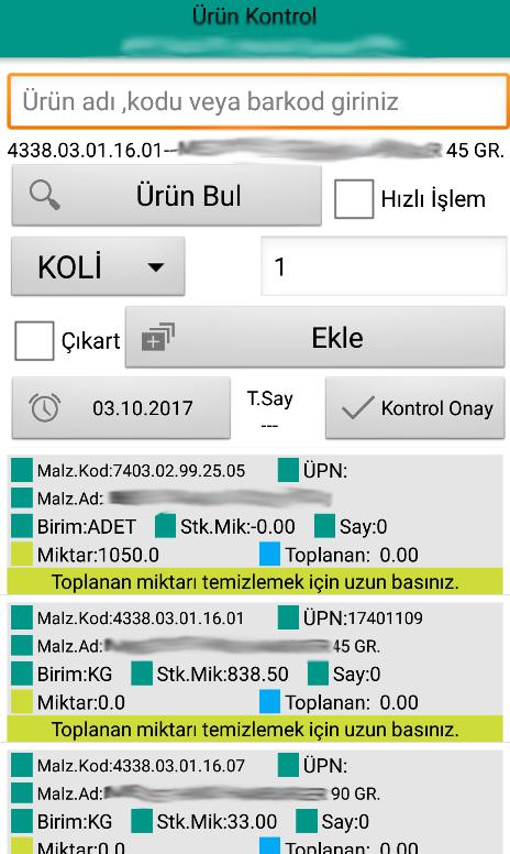 İzlenebilirlik özelliği ile ürün sevk edilecekse barkod seri numarası, parti numarası ve son kullanma tarihini veri tabanına alarak irsaliye ile birleştirip, sevkiyatla kendi veri tabanına aktarır.