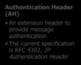 a number of related RFCs Authentication