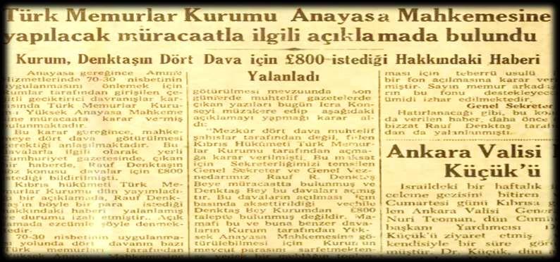 Kıbrıs Türk Memurlar Kurumu, 10 Eylül 1961 de anayasada hükmedilen kamuda 70/30 oranındaki