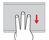 İki parmakla kaydırma İki parmağınızı izleme paneline koyun ve yatay ve dikey yönde hareket ettirin. Bu işlem belge, Web sitesi veya uygulamaları kaydırmanızı sağlar.