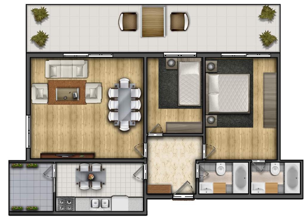 2+1 B TİP 150,0 m 2 KAT PLANI / FLOOR PLAN brüt