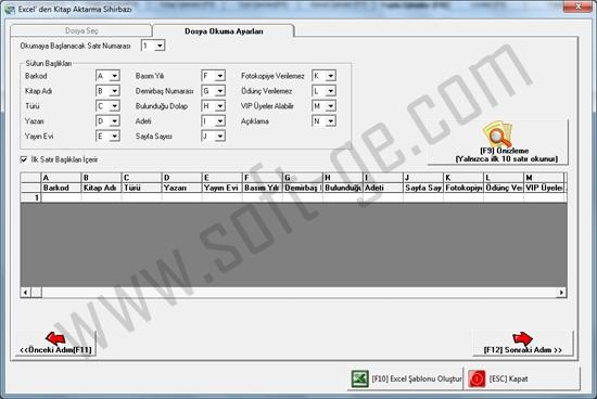 - Bul butonuna basarak kitap bilgilerinizin bulunduğu Excel belgesini seçiniz. Bu işlemin ardından excel belgesindeki çalışma sayfalarının okunması için bilgisyarınız kısa bir süre bekleyecektir.