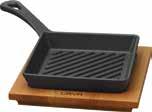 LV ECO P GT 1616 K4 w: 31 cm l: 31 cm h:5,5 cm 0,45 lt 1 1,47 kg Description: Mini Grill Skillet and wooden platter. Square. Dimension 16x16 cm. Beechwood / Natural Color.