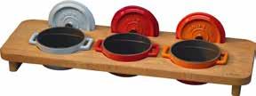 11 WOODEN PLATTER and STANDS FOR MINI S AHŞAP ALTLIK ve MİNİ TENCERE STANDI LV AS 101 BE w: 19 cm l: 55 cm h: 7