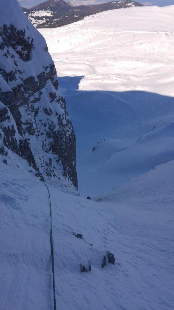 Tırmanış Detayları: Zemin 15, 20 cm kadar batak kar şeklinde ama altta sert buz tabakası olan yapıya sahipti.