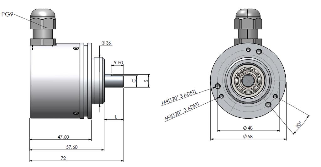 MAS- S 58 (ŞAFTLI) Clamping Flanşlı, M12