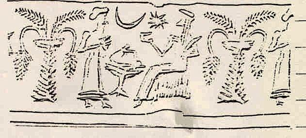 Eski Elam silindirleri, Eski Babil örneklerine, III. Ur döneminden kökenini alan tapma sahneleri ile benzerlik gösterir.