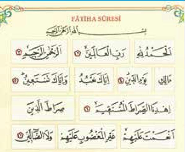 Fatiha ve Bakara 1-5.