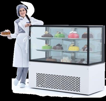 Teşhir Üniteleri Front Of House Pasta Teşhir Dolabı Cake Display Refrigerator Pasta Teşhir Dolabı Cake Display Refrigerator Ahşap Kaplama i Wood coated Ahşap Wood Beyaz White Gri Grey Antrasit
