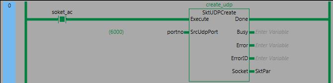Soket servis uygulaması için prosedür aşağıdaki gibidir: SktUDPCreate UDP soketi açılır. SktUDPSend komutu data gönderme isteği için kullanılır.