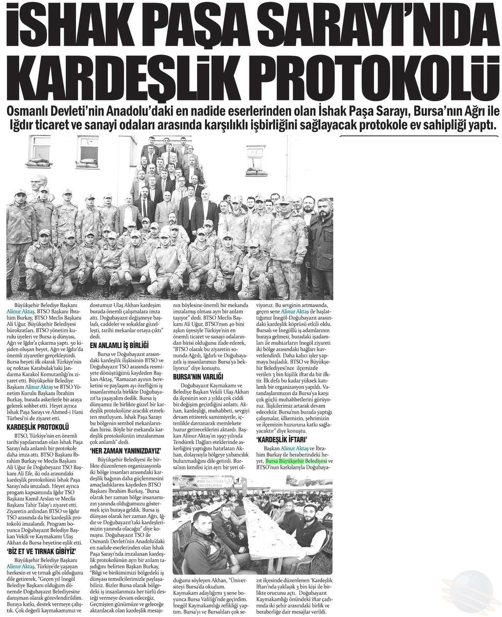 KARDESLIK KÖPRÜSÜ Yayın Adı : Gazete Bursa