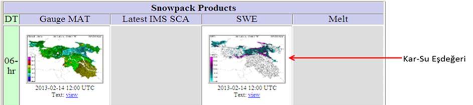 Şekil 2b. Kar Ürünleri Radar Yağış Ürünü Meteoroloji Genel Müdürlüğünün Radar verilerinden üretilen yağış verilerinin GRID bazlı gösterimi.