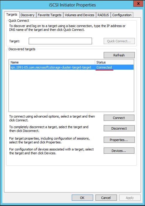 Windows Server 2012 R2 Hyper-V Failover Cluster Kurulum ve Yapılandırma-68 Artık Node01 isimli sunucumuz ile storage