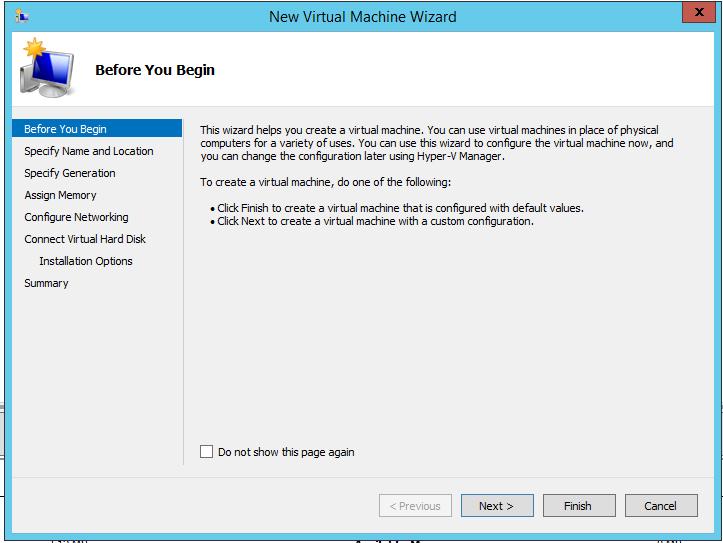 Windows Server 2012 R2 Hyper-V Failover Cluster Kurulum ve Yapılandırma-117 Karşımıza ufak bir pencere New Virtual Machine gelecektir.
