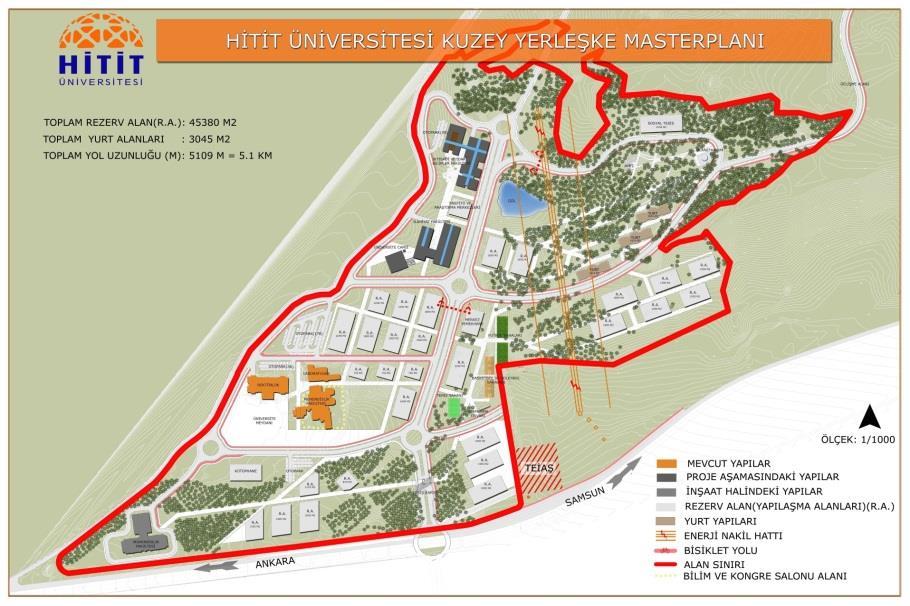 440,00 m² si ise kamulaştırma davası süreci devam eden taşınmaz olmak üzere toplam 1.087.644,66 m² alandan oluşmaktadır.