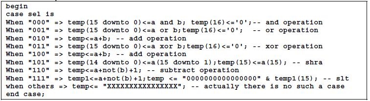 Figür 1-3 Yazmaç dosyası içeriğinin başlangıç değerleri ALU ALU bloğu lab.gdf grafik dosyası içerisinde VHDL kod olarak yazılmıştır.