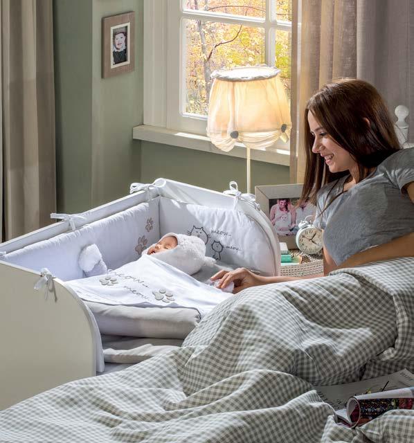 Çilek mother-side cradle has been designed for your baby to be by your side all the