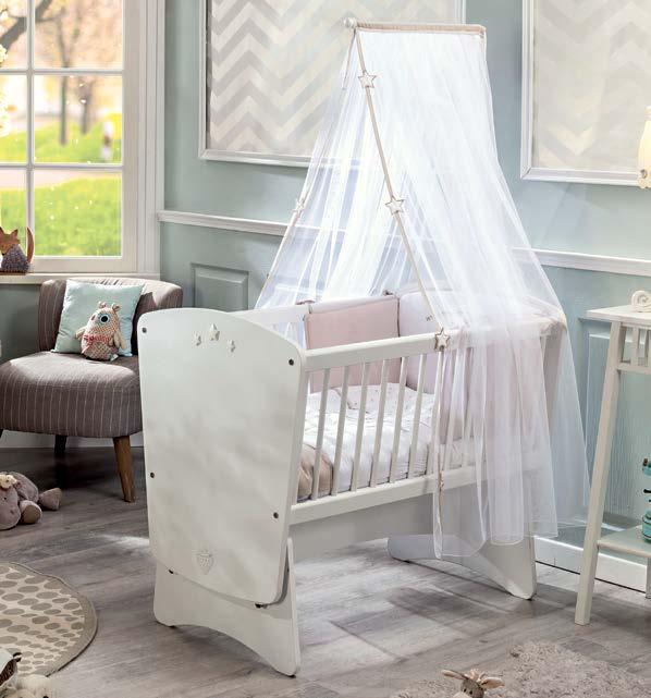 Designed for the mothers who prefer simplicity, this elegantly designed, swinging star cradle is compatible with every
