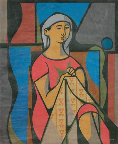 Resim-9. B. Rahmi Eyüboğlu. 4.2. Nurullah Berk (1906-1982) Resim-10. B. Rahmi Eyüboğlu, Soyut Adam Kilimli, 122x183 cm.