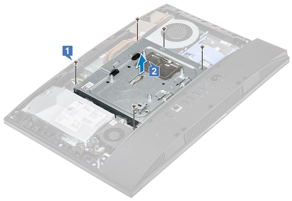6 Intel Optane kartını takma: a Termal yüzeyi, sistem kartında [1] işaretli dikdörtgen ana hat üzerine takın.