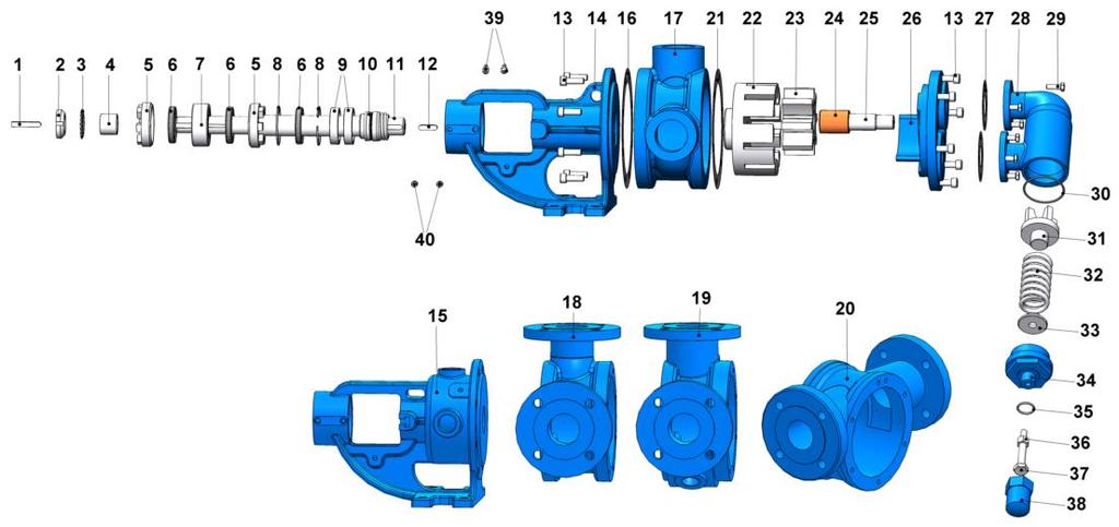 YEDEK PARÇA LİSTESİ / SPARE PARTS LIST MEKANİK SALMASTRALI VE BYPASSLI / SEALED WITH MECHANICAL SEAL, AND PRESSURE RELIEF VALVE ON COVER No PARÇA İSMİ PART NAME ADET/ QTY.