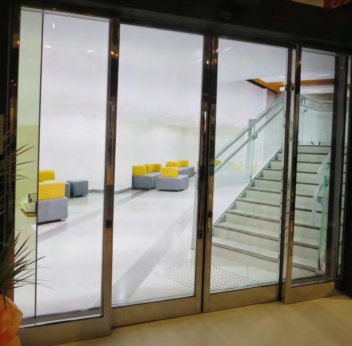 Sliding doors can be activated with motion detectors, card readers or