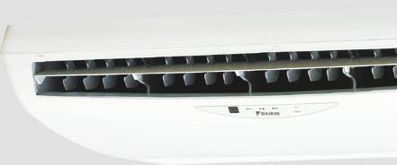 FWE-E Kabinli yer tavan tipi ünite Yatay ve düşey montaj için AC fan motoru ünitesi Kompakt boyutlar, tavan montajı için ünite yüksekliği yalnızca 212 mm 16,5 m ye kadar üfleme mesafesi Otomatik hava
