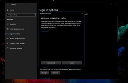 Windows Hello altında ayar yapmak için kullanılabilir seçenekleri göreceksiniz. Not 1.