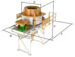 YV series vertical shaft impactors (VSI) are used as a second and third crushing stages for hard and abbrassive materials such as basalt and river gravel.