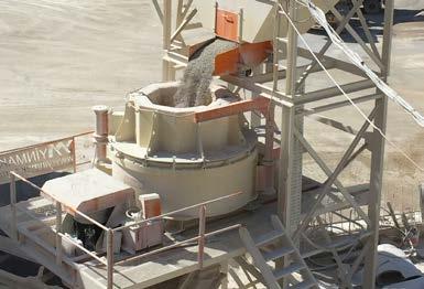 While some of the material fed to the crusher entering the rotor, the remaining flow from the windows and is poured around the rotor, the part which entered the rotor is thrown out by the centrifugal