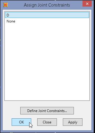 Assing Joint Constraints penceresinden oluşturduğunuz diyaframı seçerek OK a