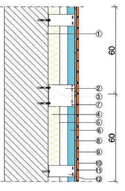 Fixed Steel Anchorage Plate 09 Işıklar Flex Yapıştırıcısı // Işıklar Flex Adhesive 03 04 Dübel // Anchor 10 Isı Yalıtım // Thermal Insulation 11 Işıklar Kaplama Tuğlası // Işıklar Facing Brick