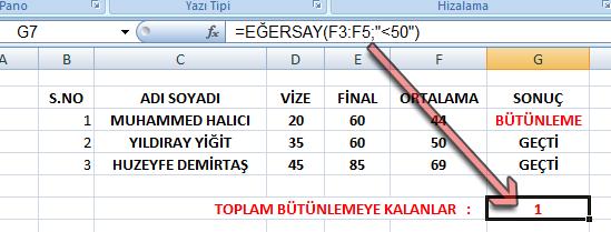 YADA(mantıksal1;mantıksal2;...) Bağımsız değişkenlerden biri DOĞRU'ysa DOĞRU'yu verir; YANLIŞ'sa YANLIŞ'ı verir.