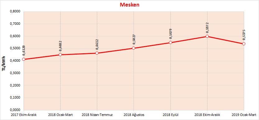 2.3 Tek Terimli TEK ZAMANLI (TTTZ) Tarifelerindeki Değişimler Tanımında da yer aldığı üzere, günün tüm saatlerinde tek fiyat uygulanan tarife yapısına sahiptir.